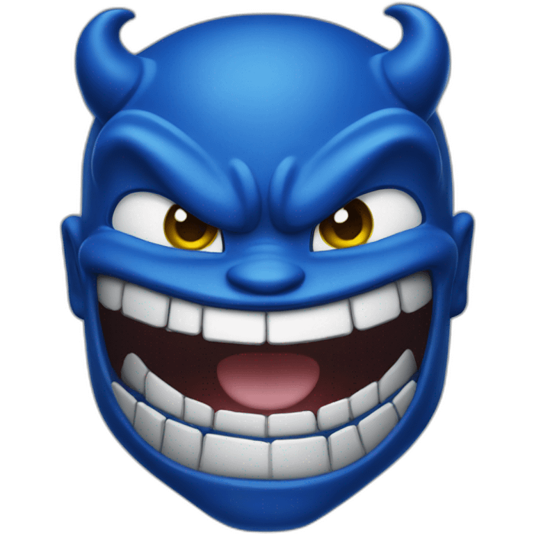 Blue devil smirk face emoji