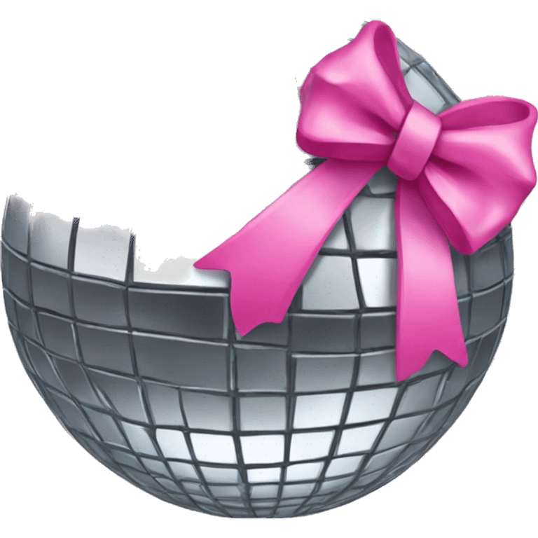 disco ball with pink bow emoji