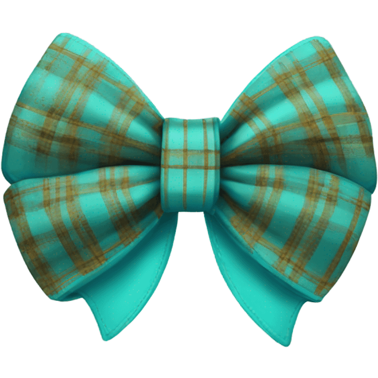 Turquoise plaid western bow emoji