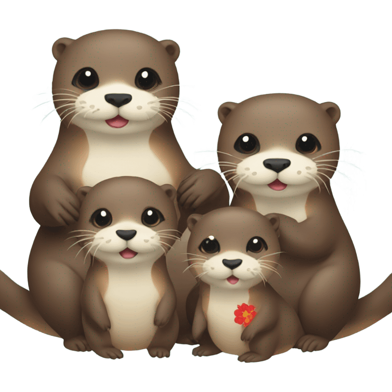 Otters on Korean Lunar New Year emoji