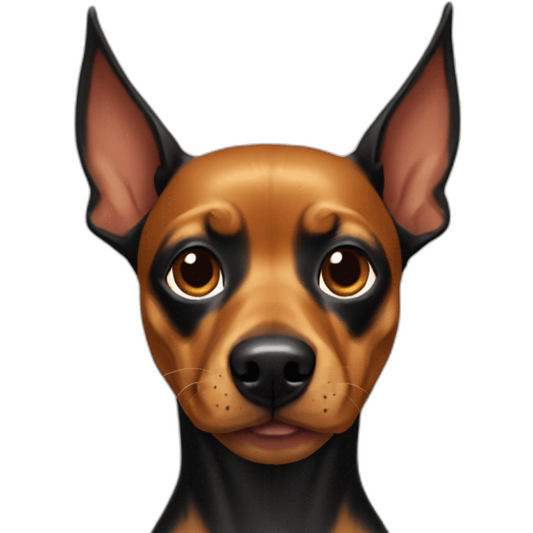 caramel-color-pinscher-dog-using-batman-mask emoji