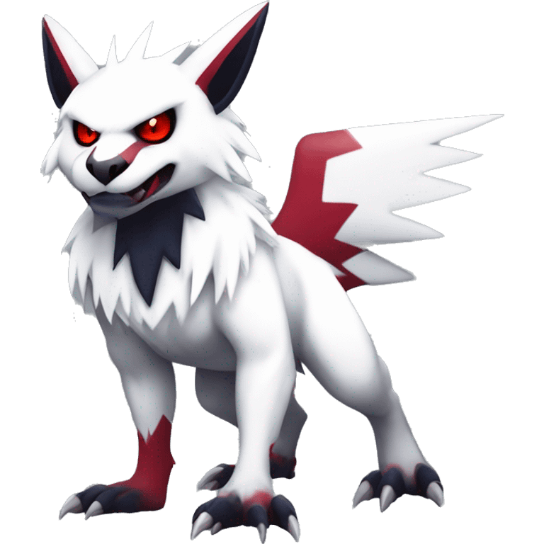 Cool Edgy Zangoose-Absol Fakémon Digimon with Edgy markings, full body, outlined emoji