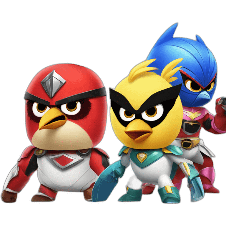 angry birds but power rangers emoji