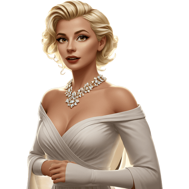 blonde girl in white dress emoji