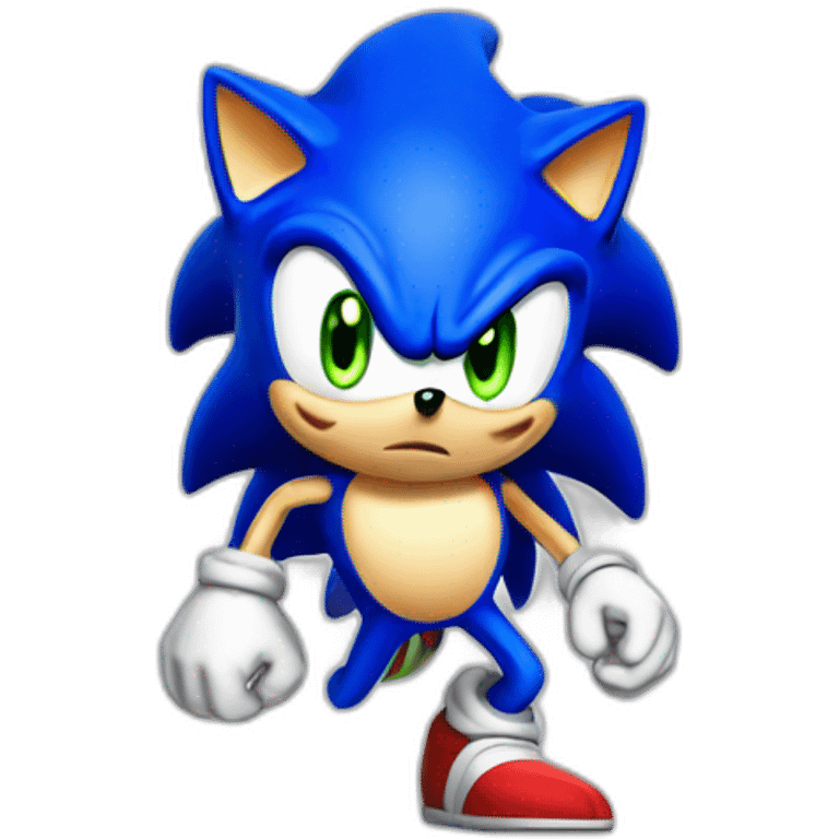 Sonic avec des yeux de feu emoji