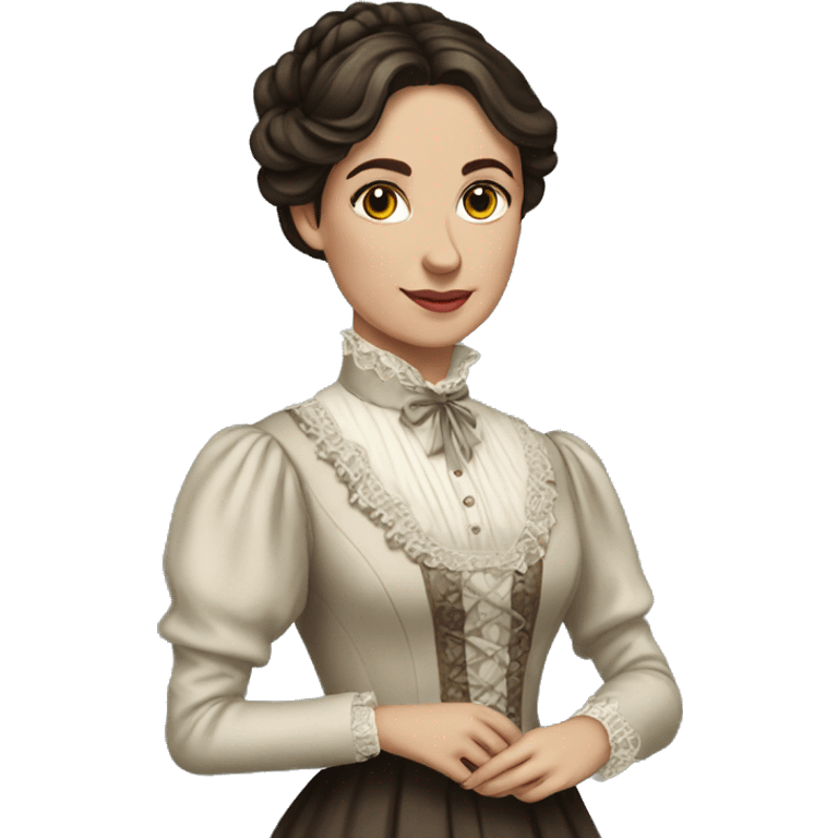 Brunette elegant Victorian woman emoji