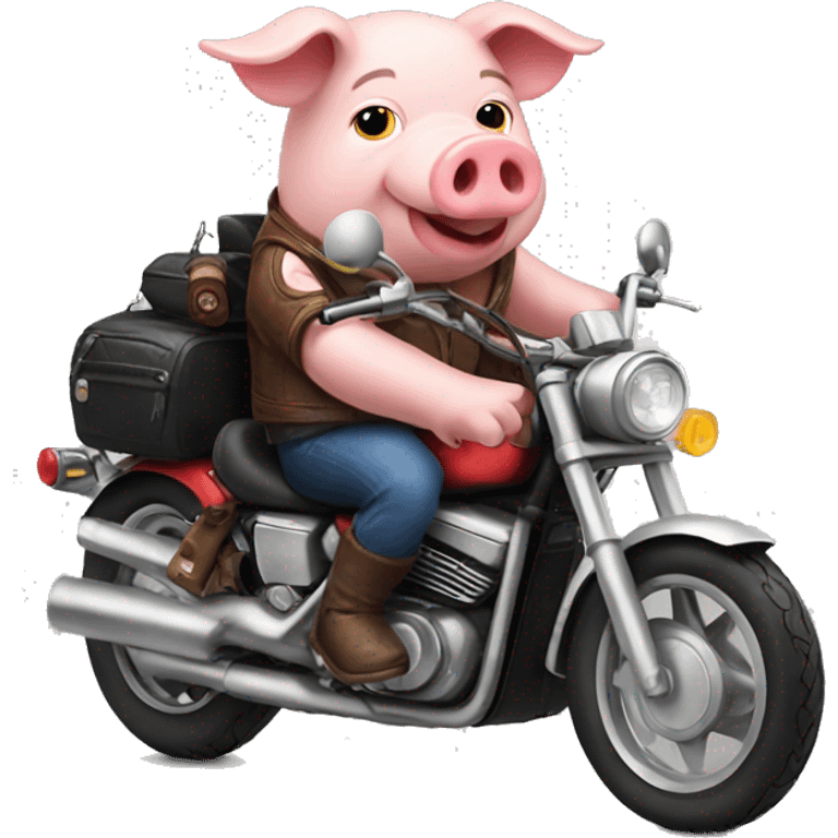 Pig riding a motorcycle emoji