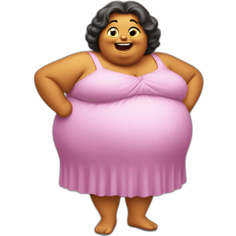 Fat lady with humor emoji