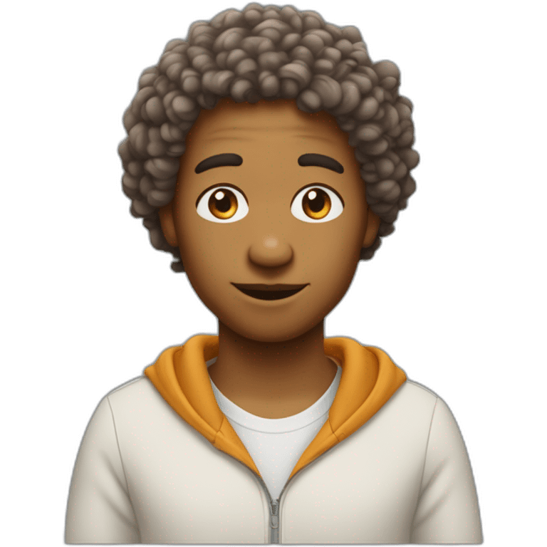 métisse avec cheveux bouclés un peu roux emoji