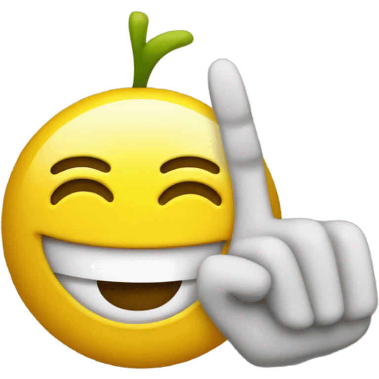 The smiling emoji with two middle fingers emoji