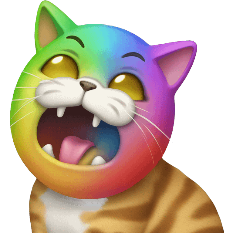 Cat puking rainbow  emoji