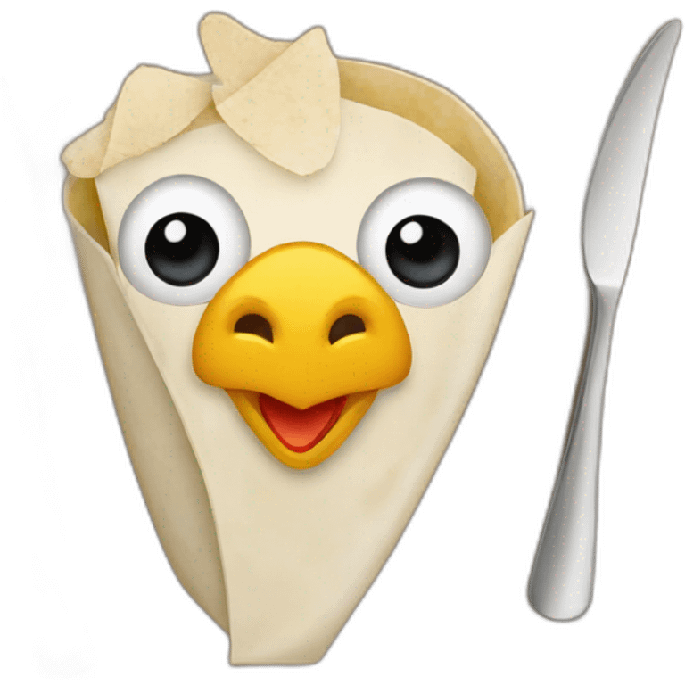 chicken-wrap-fork emoji