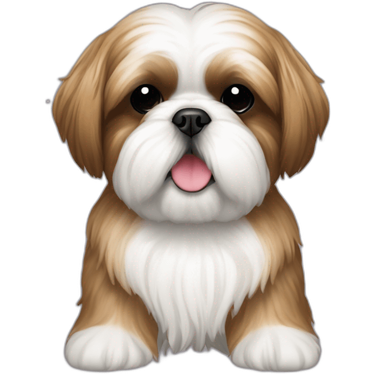 Shih tzu avec guirlandes lumineuses noel emoji