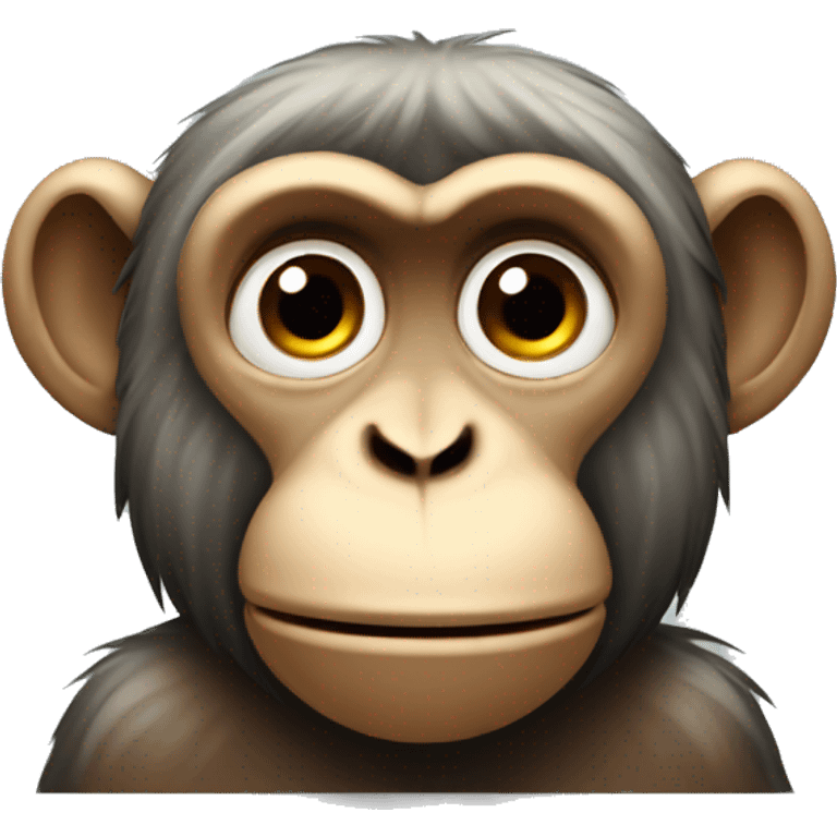 sad monkey facing forward with its head turned back emoji