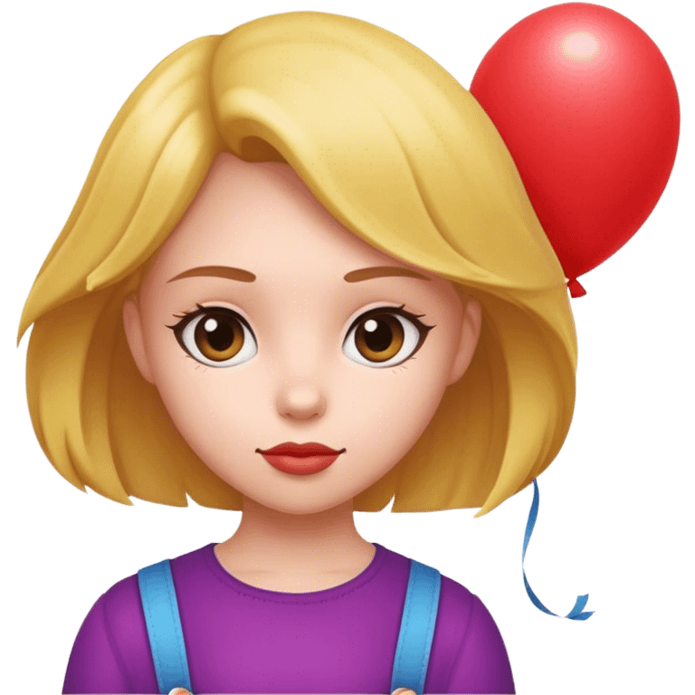 Girl with balloon  emoji