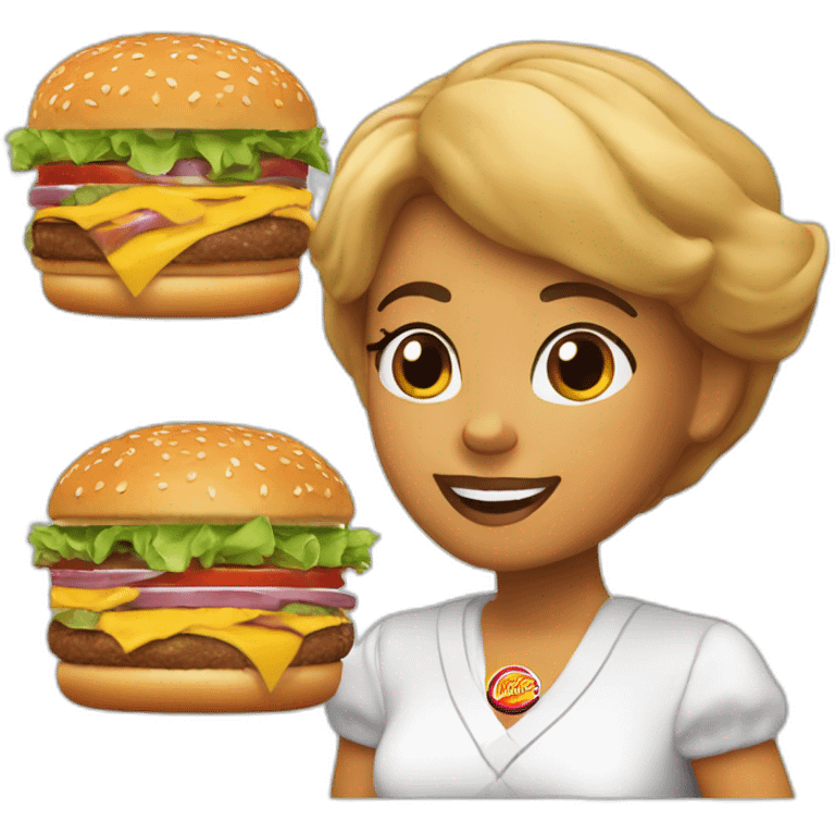 Miss réunion qui mange un burger king emoji