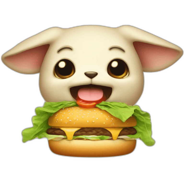 Grogu eat hamburger emoji