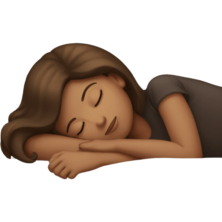 Brown haired girl sleeping emoji