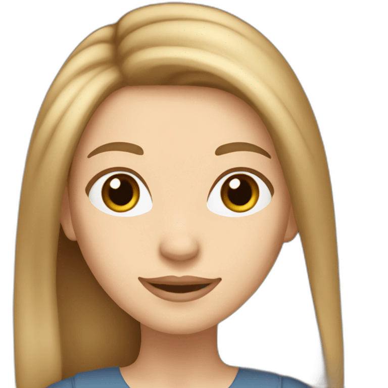 white-skinned woman with light brown hair combed with a line in the middle and entrepreneurial long hair emoji