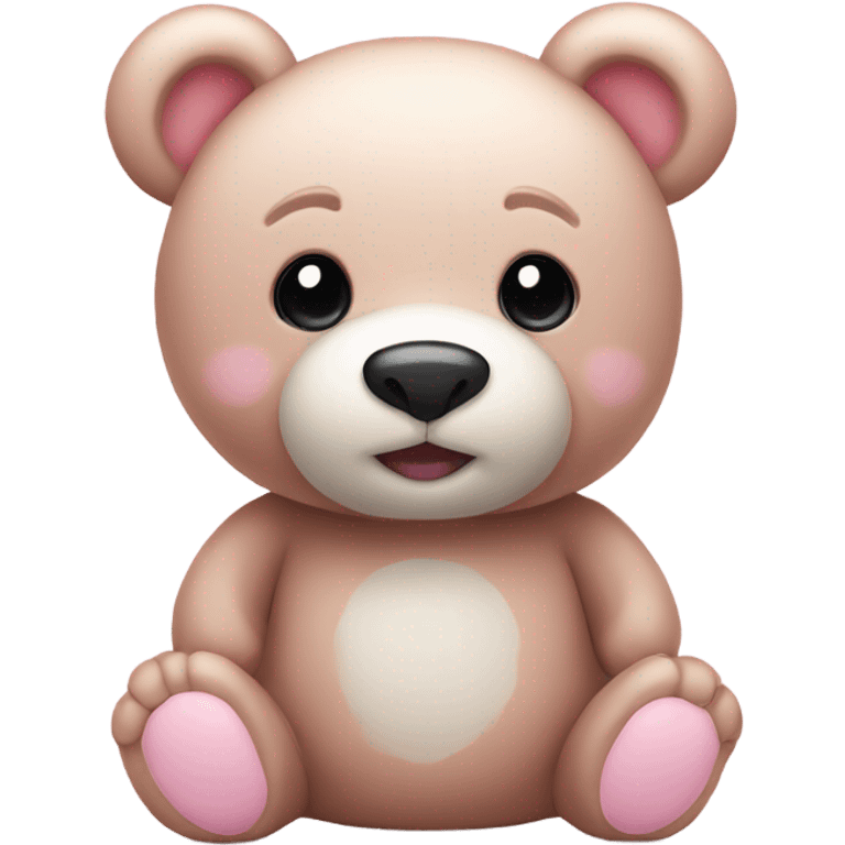 Cute teddy bear light pink emoji