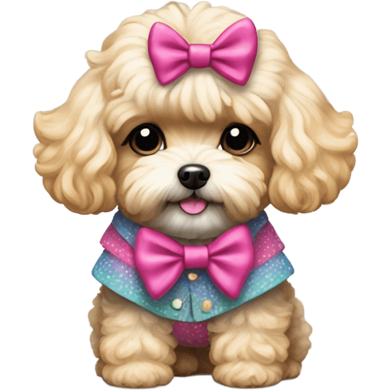 maltipoo in cute outfit emoji