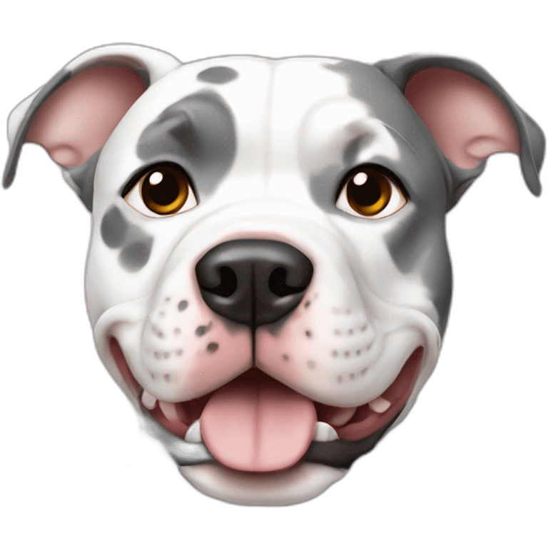 White and grey spotted Pitbull emoji