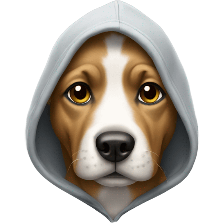 Dog wearing a hoodie emoji