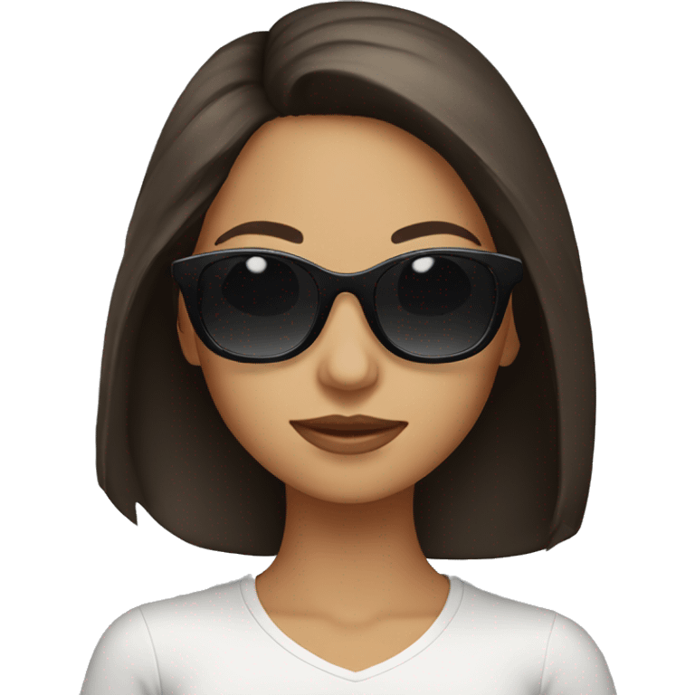 Brunette girl with sunglasses emoji