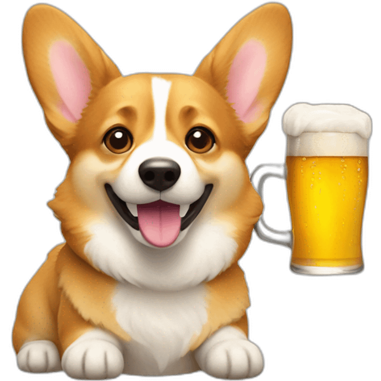 Corgi With à beer emoji