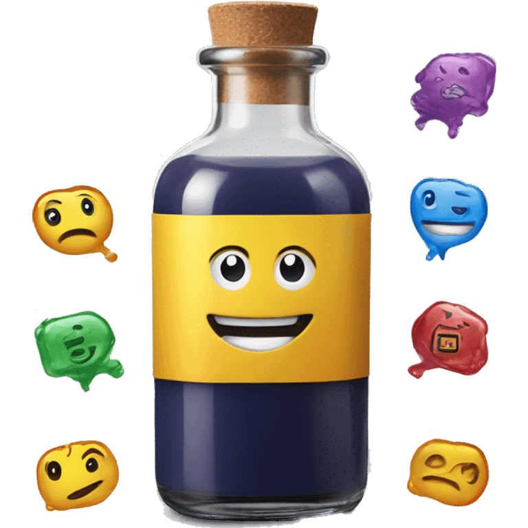 Ink bottle emoji combined with powers of Artificial Intelligence producing a superpower emoji