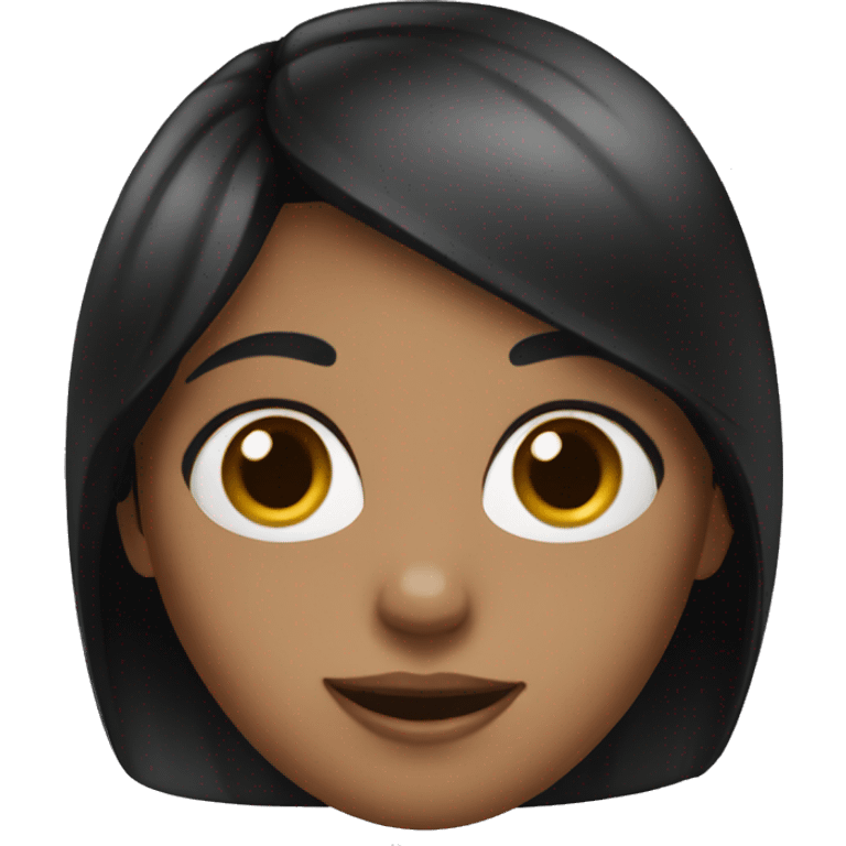 Girl with cherry black hair emoji