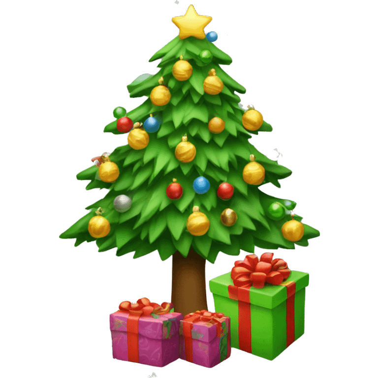 christmas tree with presents emoji