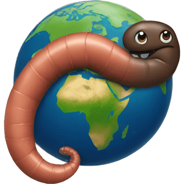 Earth and earthworm emoji