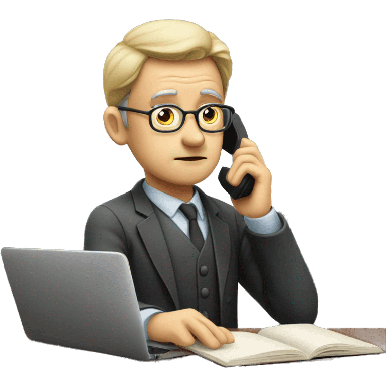 professor on mobile phone listening intently o advice  emoji