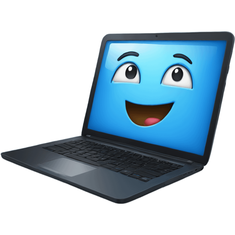 Laptop BLUE Very happy  emoji