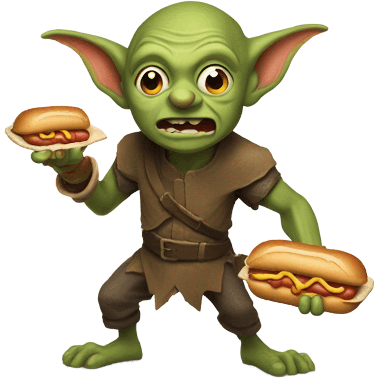 Goblin stealing hotdogs emoji