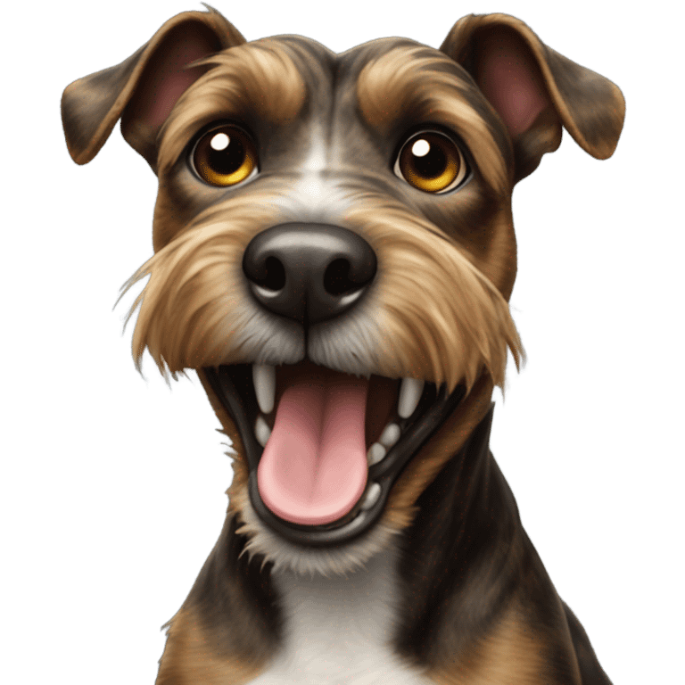 Brindle American terrier smiling emoji