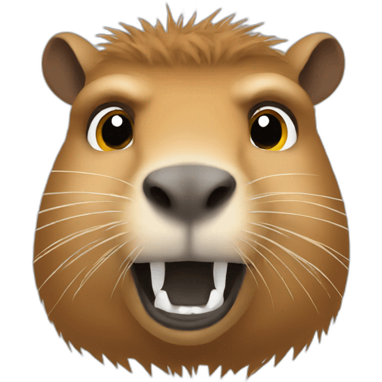 angry capybara face without background emoji