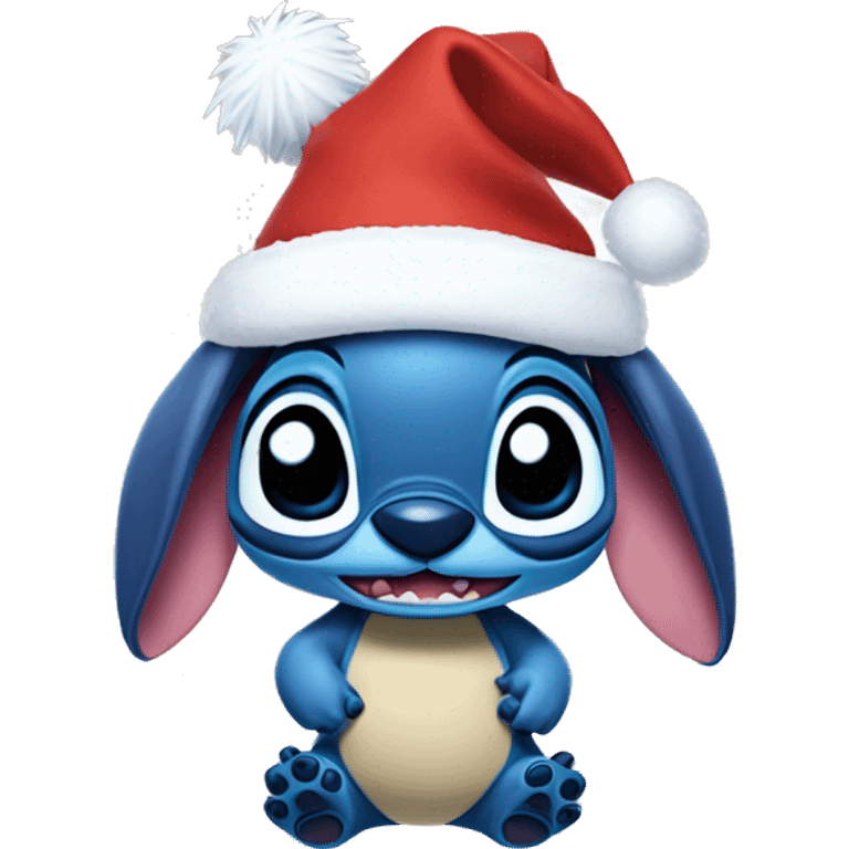 Stitch von lilo & stitch mit weihnachtsmütze emoji