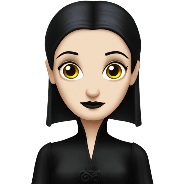 Tall Young Morticia Addams Princess Leia  emoji