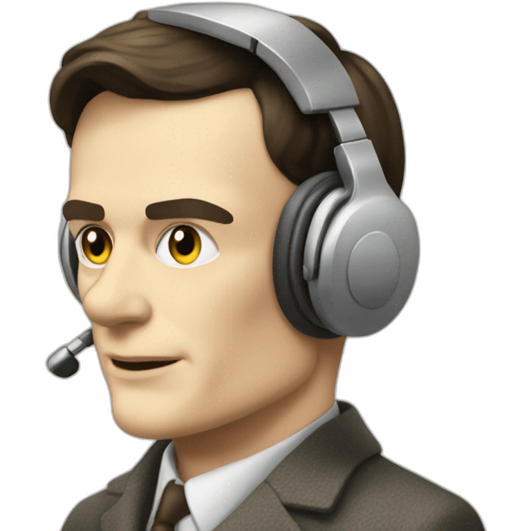 Alan Turing listening to an audiobook emoji