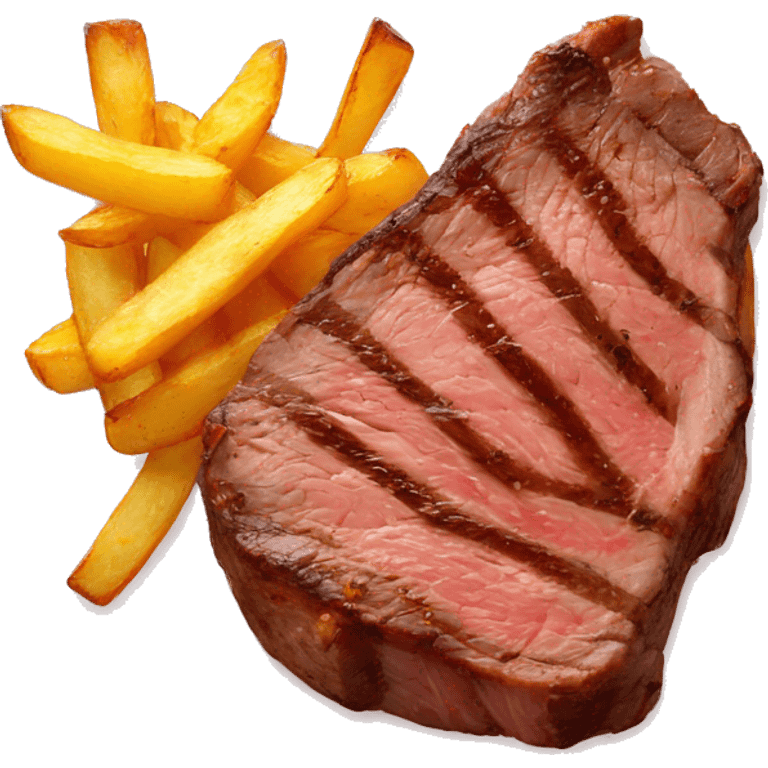 Steak and fried potatoes  emoji