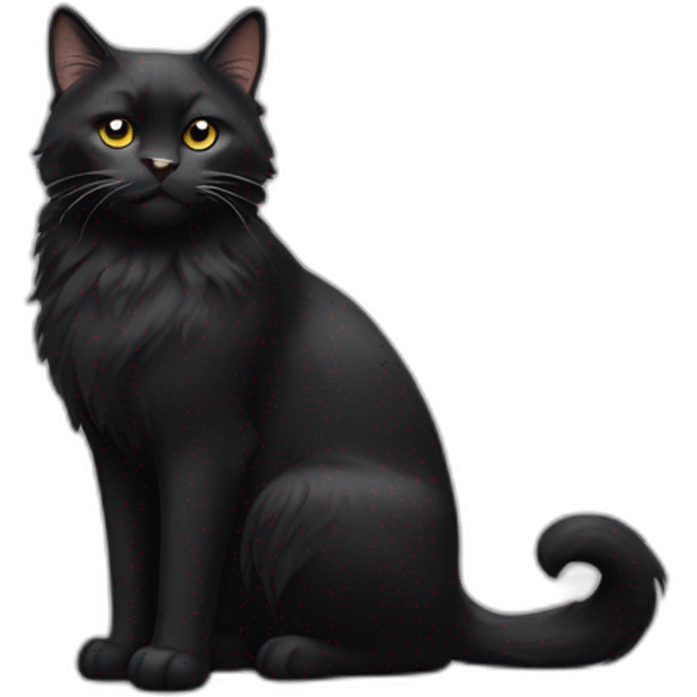 norwegian forest black cat emoji