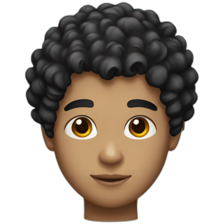 boy with black curly hair  emoji