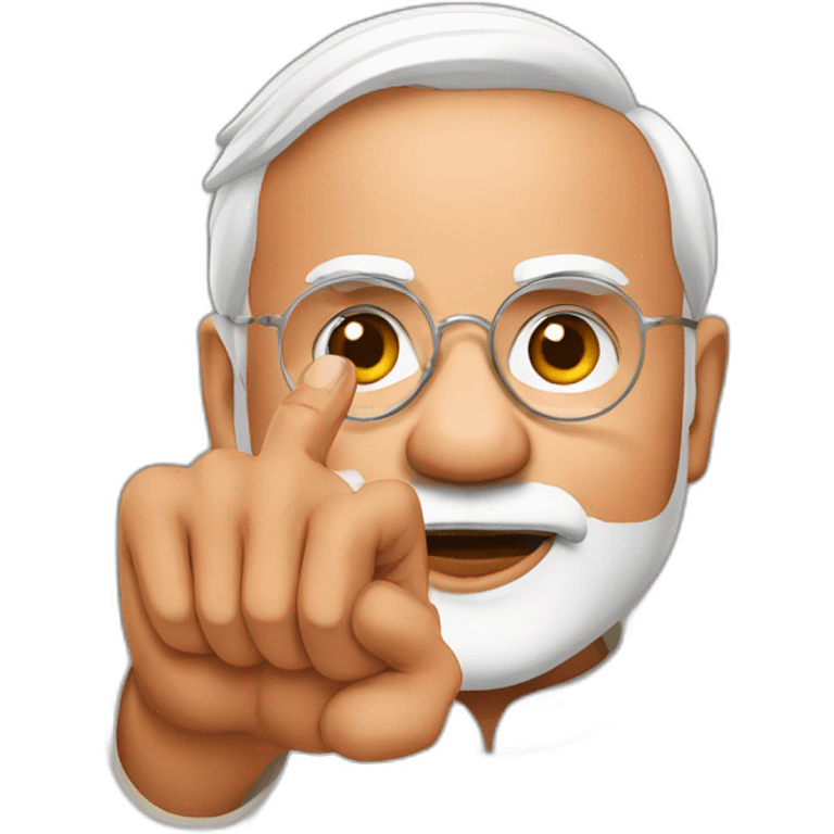 Narendra Modi showing finger emoji