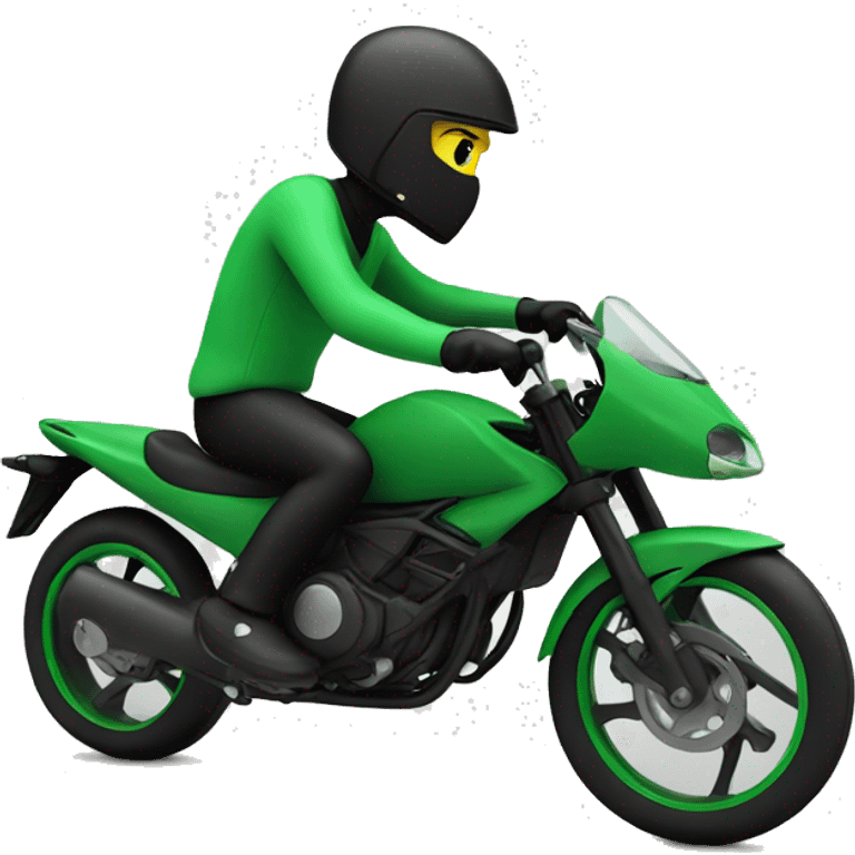 rider in green and black emoji