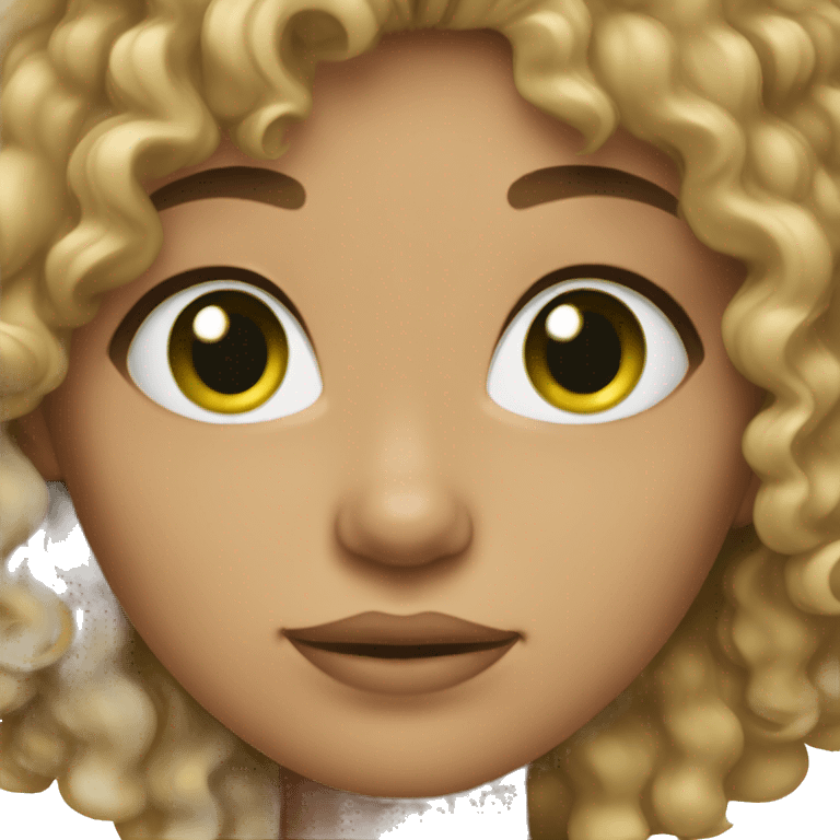 Light skin female with green eyes and curly hair emoji