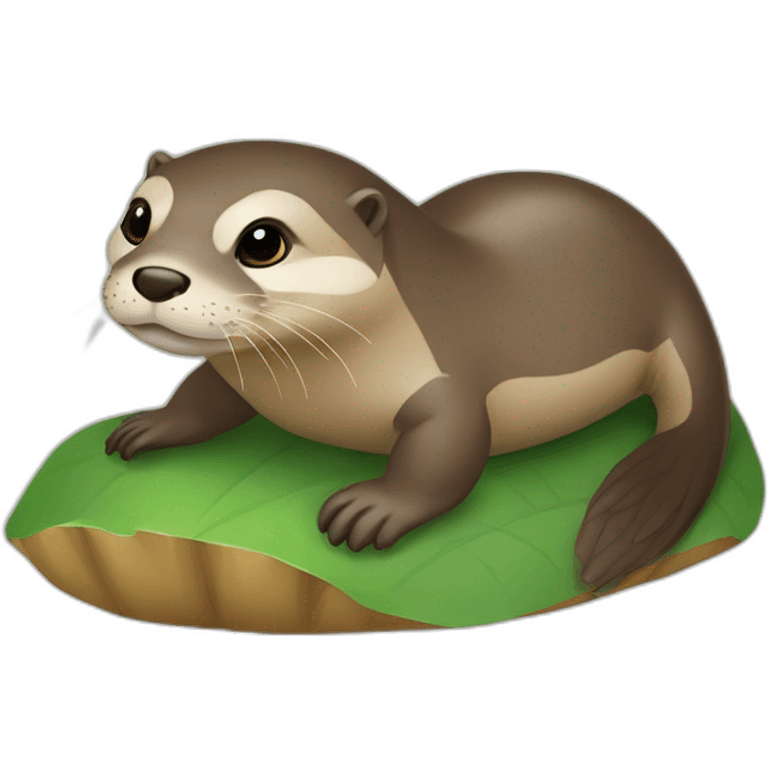 Loutre sur tortue emoji