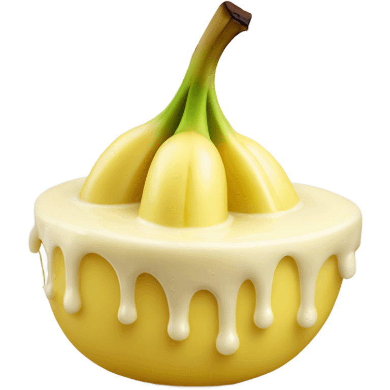 Banana covered in vanilla pudding  emoji