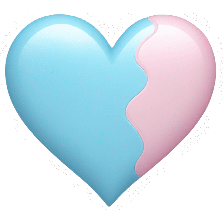 light pink and light blue love heart emoji